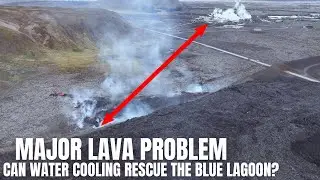 Lava Flow is Still a Huge Problem - Water Cooling Used To Protect The Blue Lagoon