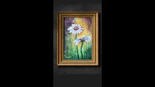 Рисунок Масляной Пастелью Ромашки под Дождём Видео Обзор/Chamomile Oil Pastel Drawing Video Review