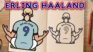 How To Draw: ERLING HAALAND (easy step by step tutorial)