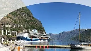 Cruise ship sailing from Flam, Norway