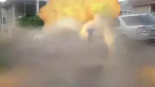 Man blows up car