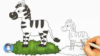 How To Draw A Cartoon Zebra
