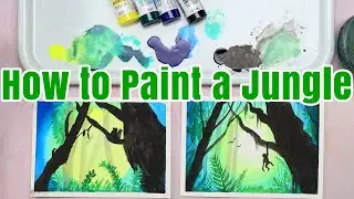 Watercolor Jungle Scene Kids Art Painting Tutorial