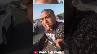 Bikers mirror slap goes wrong 