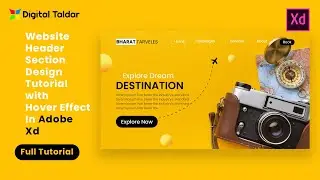 Website Header Section Designing With Hover Effect In Adobe XD Tutorial (For Beginners)