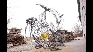 Скульптура Вадима Кулешова. Морж и чайки.