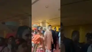 Akash Ambani Along With Wife Shloka Mehta Ambani and Daughter Veda Ambani At Anant Radhika Wedding