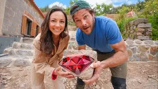 Discovering RARE GRANITE on our land to build AMAZING STAIRS AND STONE WALL 💎