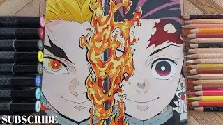 Drawing - Tanjiro & Rengoku