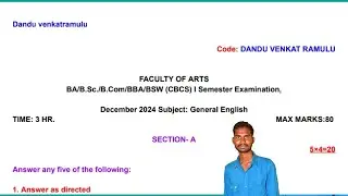 DEGREE 1ST SEMESTER ENGLISH 2024 MODEL PAPER BLUE PRINT