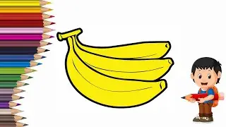 How to Draw a Banana 🍌 For Kids