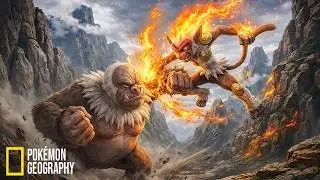 NatGeo Documentary: Fire and Inertia | Infernape vs. Slaking | Real Life Pokémon
