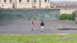 Gully Cricket 🏏 in England UK at abandoned Basketball 🏀 field