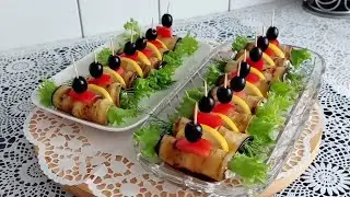 РУЛЕТИКИ ИЗ БАКЛАЖАНОВ С ТВОРОЖНОЙ НАЧИНКОЙ#GenLid