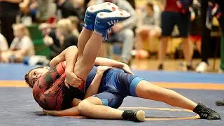 U17 Kristers Linuzs (LAT) vs Ignas Lescauskas (LTU) 41kg. Freestyle boys youth wrestling tournament.