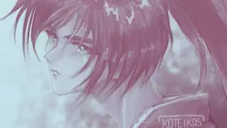 Как рисовать аниме в фотошопе. Кеншин.