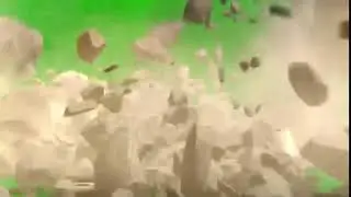 GREEN SCREEN FOOTAGE FALLING ROCKS - DEMOLITION