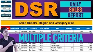 Daily Sales Report with Multiple Criteria | How to Create a Daily Sales Report in Excel