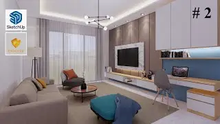 Sketchup interior design #39 How to make a living room ( Enscape for render ) part 2