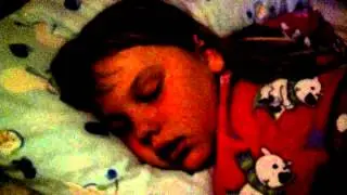 Little girl snoring like a bear