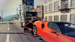 I destroyed AI car with a ram plow in beamng drive
