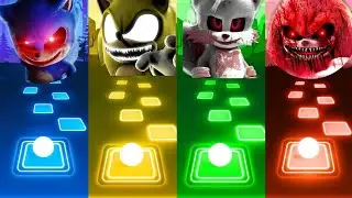 Sonic Exe vs Super Sonic Exe vs Tails Exe vs Knuckles Exe - Tiles Hop EDM Rush!