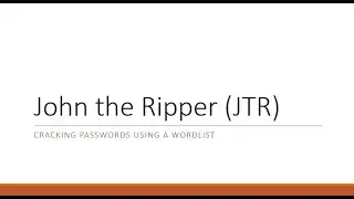 Hashing JTR (John the Ripper)