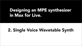Designing an MPE synth in M4L 2. Single Voice Wavetable Synth