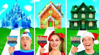 Домики Одного Цвета Челлендж | Дом на Рождество от Fun Teen