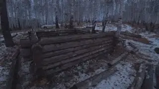СТРОИМ ХИЖИНУ  ЧАСТЬ 4    ПОДНИМАЕМ СРУБ УВИДЕЛИ КОСУЛЬ