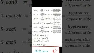 Important Mathematics Formulas||maths formulas 
