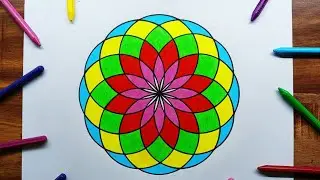 Quick & Easy Geometrical Design In Circle Drawing || How to Draw Geometric Rangoli Design in Circle