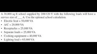 2023 NEC School Service Load Calculation | Optional Method