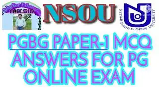 NSOU PGBG 1 EXAM ANSWER,MCQ ANSWERS FOR PG ONLINE EXAM