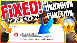 error unknown function warzone | fatal error unknown function warzone | warzone fatal error | 2021