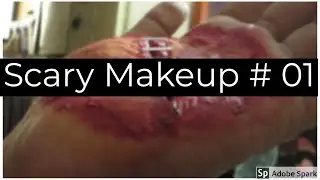 | Hand Cut Make Up Idea | - | Scary Makeup # 01 | | FidioLogy |