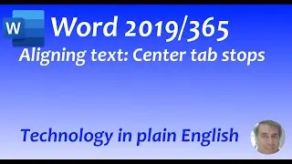 Word 2019/365: Center tab stops