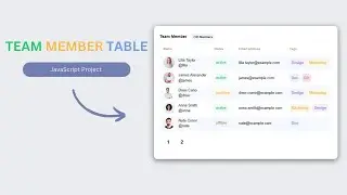 Create a Team Members Table in HTML, CSS, and JavaScript (2024) | JavaScript project..