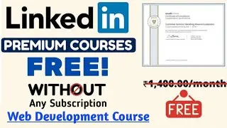 Linkedin Free Courses With Certificates || Web Development Course || LinkedIn Learning