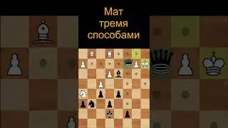 Мат тремя способами #shorts #chess #шахматы #шахматыонлайн #shortsvideo #задачи #обзор #мат