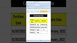 Calculate Expire Date in Excel