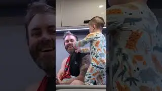Freddie finding daddy's chest hair 😂😂