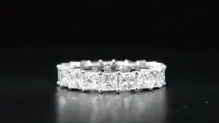 3.97ct Natural Princess Cut Diamond Eternity Band