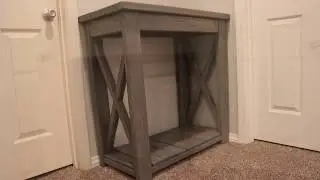 2X4 Table Project with gray wood stain.