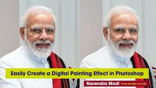 Shri Narendra Modi Smudge Painting | Digital Painting Effect (EASY TRICK) - Photoshop Tutorial