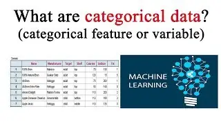What are categorical data or categorical feature or categorical variable in machine learning