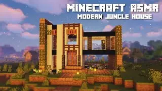 Minecraft ASMR For Sleep ⛏️ Building a Modern Jungle House 🏡 Close Ear to Ear Whispers