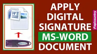 Add Digital Signature Certificate to Microsoft Word Document 🥇🥇. Sign MS Word file using DSC.