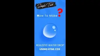Realistic Water Drop Effects | 3D Water Drop Html CSS 💦 #shorts