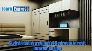 Stylish modern compact Bedroom in revit Interior design || by Nijithkumar